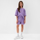 Костюм для девочки (футболка, шорты) MINAKU: Casual Collection, лиловый, рост 152 см - Фото 2