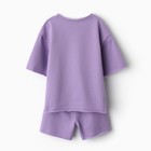 Костюм для девочки (футболка, шорты) MINAKU: Casual Collection, лиловый, рост 158 см - Фото 9