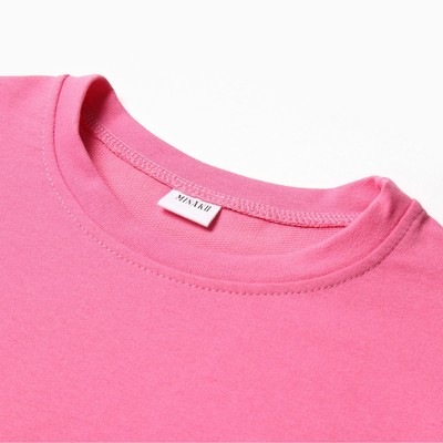 Костюм для девочки (футболка, шорты) MINAKU: Casual Collection, розовый, рост 134 см