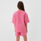 Костюм для девочки (футболка, шорты) MINAKU: Casual Collection, розовый, рост 152 см - Фото 4