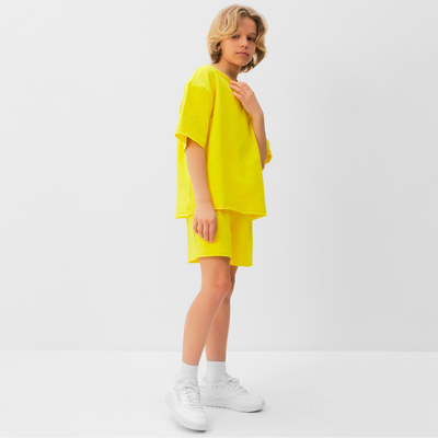 Костюм детский (футболка, шорты) MINAKU: Casual Collection, жёлтый, рост 104 см
