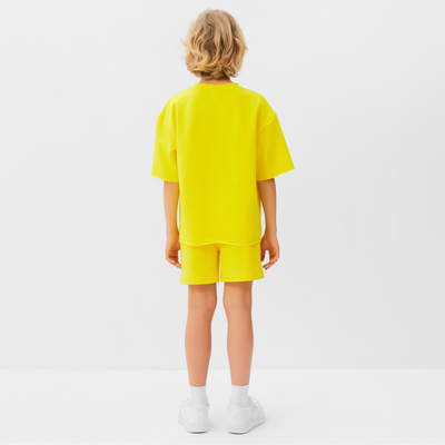 Костюм детский (футболка, шорты) MINAKU: Casual Collection, жёлтый, рост 104 см