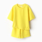 Костюм детский (футболка, шорты) MINAKU: Casual Collection цвет жёлтый, рост 104 см - фото 1957698
