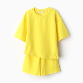 Костюм детский (футболка, шорты) MINAKU: Casual Collection цвет жёлтый, рост 104 см