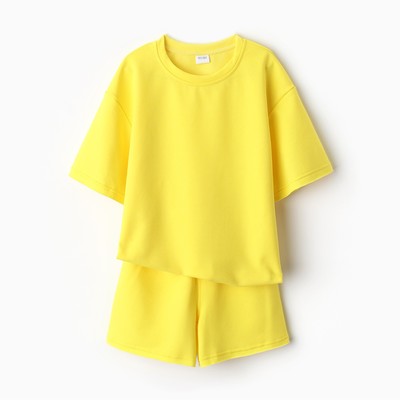 Костюм детский (футболка, шорты) MINAKU: Casual Collection, жёлтый, рост 116 см