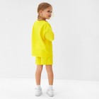 Костюм детский (футболка, шорты) MINAKU: Casual Collection, жёлтый, рост 128 см 9846445