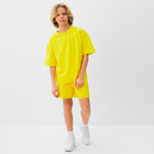 Костюм детский (футболка, шорты) MINAKU: Casual Collection, жёлтый, рост 128 см 9846445