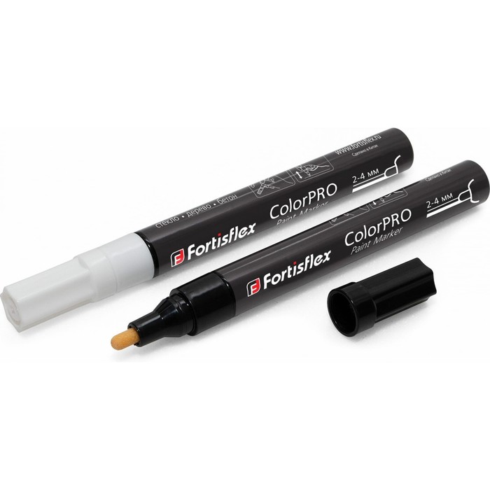 Набор маркеров Fortisflex ColorPRO, жидкая краска, черный/белый, 4 мм