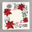 Салфетки новогодние бумажные «Узоры», однослойные, 12×12 см, 20 шт. - Фото 5