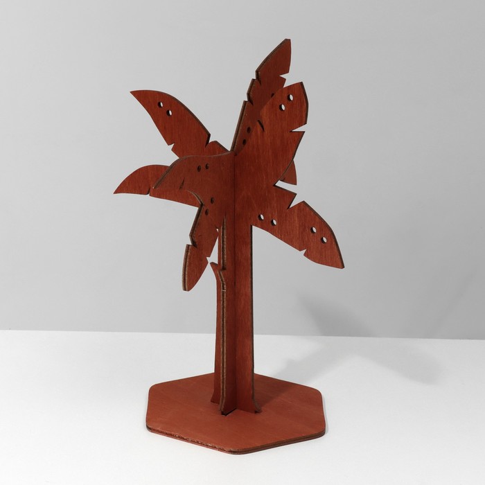 Подставка для бижутерии «Пальма», 14,5×14,5×19 см, фанера, цвет полисандр - фото 1907812929