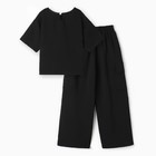 Костюм для девочки (футболка, брюки), цвет чёрный, рост 134 см - фото 24128298