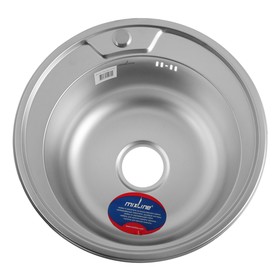 УЦЕНКА Мойка кухонная MIXLINE 532306, врезная, толщина0.8мм,49х49х18см, вып.3 1/2",с сифоном