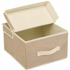 Короб для хранения «Лен», 30х30х18 см, песочный - Фото 2