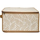 Короб складной на молнии «Листья», 40х30х25 см, бежевый - Фото 2