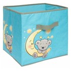 Короб-кубик для хранения «Мишка», 30х30х30 см, голубой - Фото 1