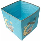 Короб-кубик для хранения «Мишка», 30х30х30 см, голубой - Фото 2