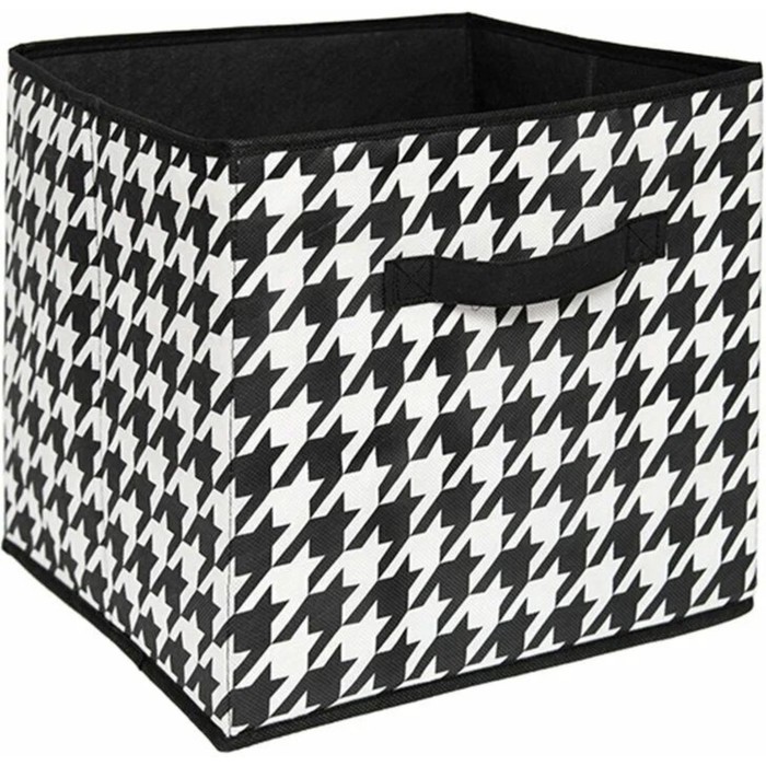 Короб-кубик для хранения «Пепита», 30х30х30 см, чёрно-белый - Фото 1