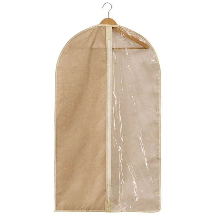 Чехол для одежды «Лен», 100х60 см, песочный - Фото 1