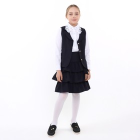 Школьный костюм для девочек, цвет тёмно-синий, рост 140 см