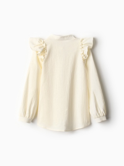 Блузка для девочки MINAKU: Cotton collection, цвет молочный, рост 122 см