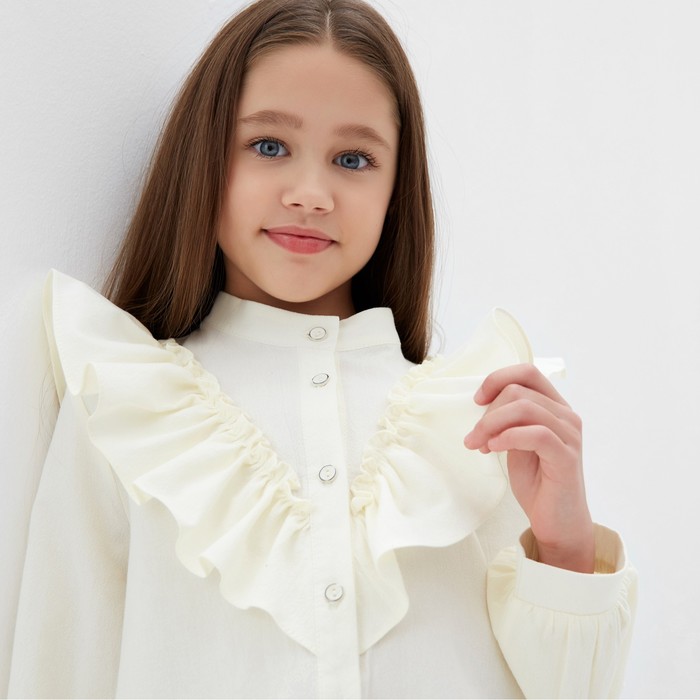 Блузка для девочки MINAKU цвет молочный, рост 122 см - фото 1928263970