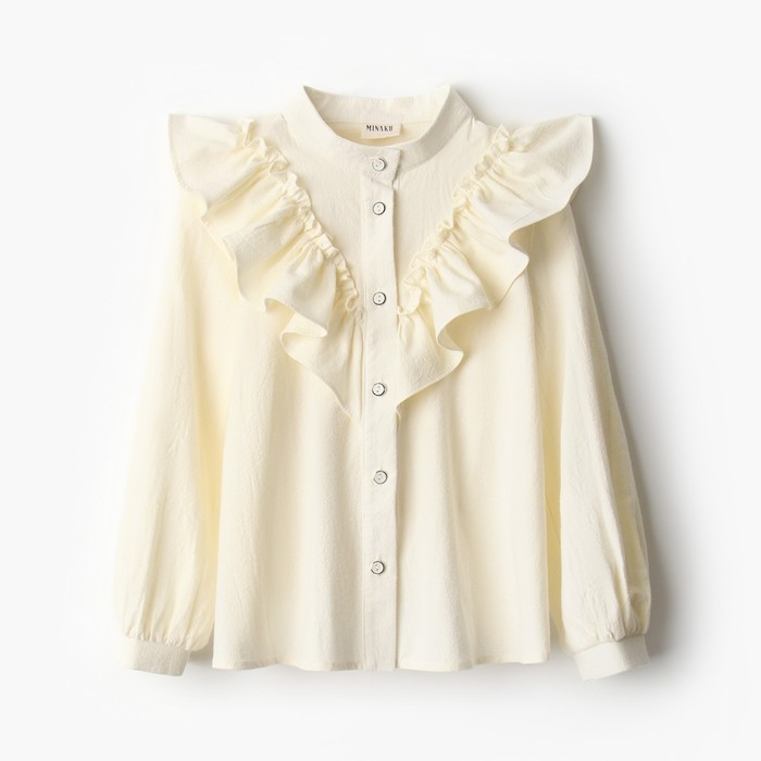 Блузка для девочки MINAKU цвет молочный, рост 122 см - фото 1928263971