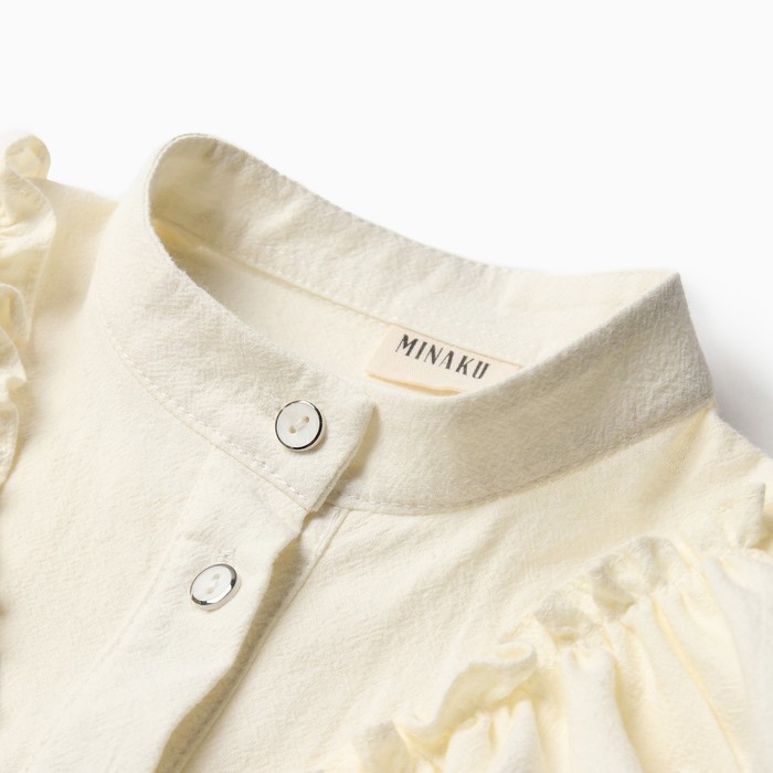Блузка для девочки MINAKU цвет молочный, рост 122 см - фото 1928263972