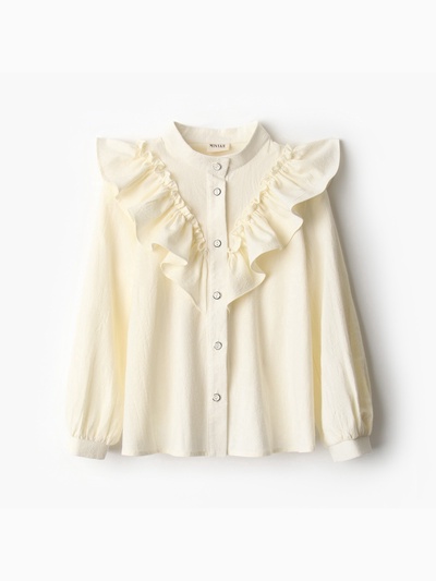 Блузка для девочки MINAKU: Cotton collection, цвет молочный, рост 122 см