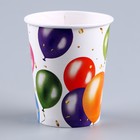 Набор бумажной посуды одноразовый С днём рождения», шары: 6 тарелок, 1 гирлянда, 6 стаканов, 6 колпаков - фото 4612953