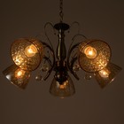 Люстра "Цинния" 5х40Вт Е27 бронза 59х59х92(52)см - фото 22660575