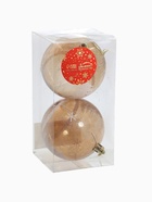 Ёлочные игрушки «Зимняя сказка», шары новогодние, d=8 см, набор 2 шт., бело-коричневый - Фото 4