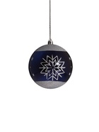 Ёлочные игрушки «Праздничные узоры», шары новогодние, d=10 см, набор 3 шт., снежинка, серебристо-синий 9510292