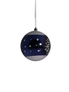 Ёлочные игрушки «Праздничные узоры», шары новогодние, d=10 см, набор 3 шт., снежинка, серебристо-синий 9510292