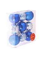 Ёлочные игрушки «Полночь», шары новогодние, d=5.5 см, 9 шт., полоски, синий серебро - Фото 7
