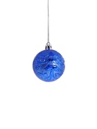 Ёлочные игрушки «Полночь», шары новогодние, d=5.5 см, 9 шт., завитки, синий белый 9510249
