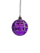 Ёлочные игрушки «Рузи», шары новогодние, d=5.5 см, набор 9 шт., грани, белый/фиолетовый - Фото 5