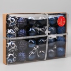 Ёлочные игрушки «Морозные узоры», шары новогодние, d=4.5 см, набор 24 шт., синий - Фото 3