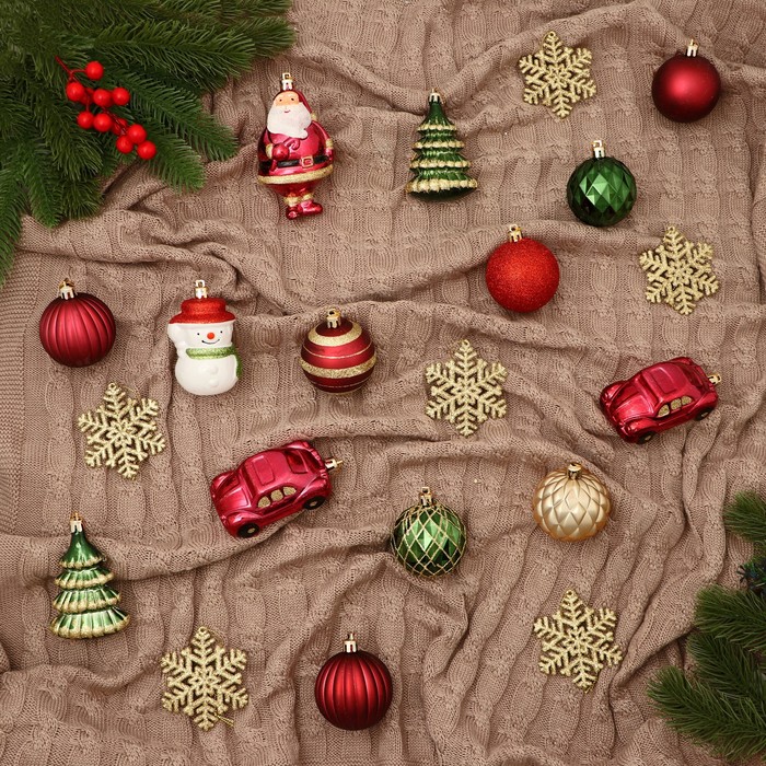 Набор ёлочных украшений 20 шт. «Карусель» краски, МИКС - Фото 1