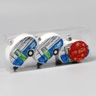 Ёлочные игрушки 3 шт., «Зимнее волшебство, Фургончики» пластик, 4×7 см, синий - Фото 2