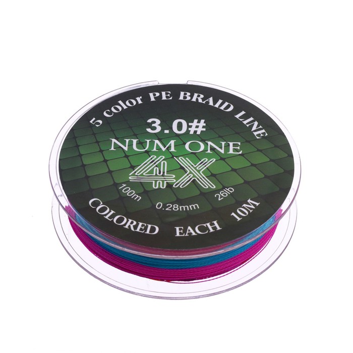 Шнур Ryobi NUM ONE PE4X, диаметр 0.285 мм, тест 11.8 кг, 100 м, Multi Colour - Фото 1