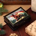 Шкатулка «Красный дракон», 8×10 см, лаковая миниатюра - фото 4689731