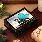 Шкатулка «Голубой дракон», 8×10 см, лаковая миниатюра - фото 4689735