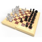 Шашки-шахматы, большие, цвет бежевый - фото 299999725