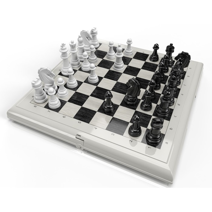 Шашки-шахматы, большие, цвет серый - Фото 1