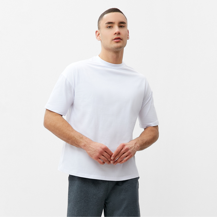 

Футболка мужская из органического хлопка MINAKU OVERSIZE FIT: цвет белый, р-р 54