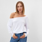 Лонгслив на одно плечо женский MINAKU OVERSIZE FIT: цвет белый, р-р 42 - фото 319956043