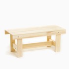 Лавочка (скамейка) деревянная из липы 100 х 32 х 42 см, без спинки, для бани и дачи, садовая - Фото 1
