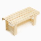 Лавочка (скамейка) деревянная из липы 100 х 32 х 42 см, без спинки, для бани и дачи, садовая - Фото 2