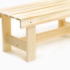 Лавочка (скамейка) деревянная из липы 100 х 32 х 42 см, без спинки, для бани и дачи, садовая - Фото 4