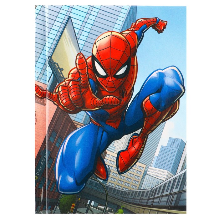 Блокнот А7, 64 листа, в твёрдой обложке, Человек-паук - Фото 1